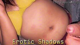 Sexy Latina Fingers Pussy Before Cum Swap on Belly Button