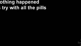 brunette experiments with belly inflation pills