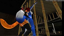 blue vixen shemale furry slammed hard in latex bdsm cartoon fuck frenzy!!