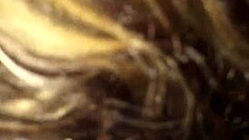 Young Stud Pounds Mature Blonde's Pussy Despite Her Tampon