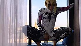 anti-venom cosplay deep sucking then sensual missionary cum swallow 💋