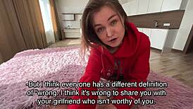 Skinny Cock-Teasing Stepsis Takes Deep Pussy Creampie Pound