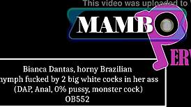 Bianca Dantas' Brazilian Ass Beckons Two Monster White Cocks for Naughty DAP