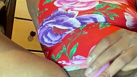 Squirt Gushing Ebony Pussy Solo Toy Masturbation with Jerk Off Instructions