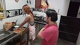 peruvian teen maid skips panties deepthroats boss's cock and wet pussy doggystyle