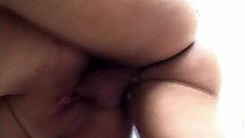 Barefoot pregnant Euro babe fingers pussy then rides cock deepthroat doggystyle