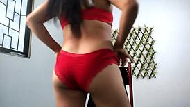 stepmother spreads her huge latina ass wide open in super close-up for your eyes only