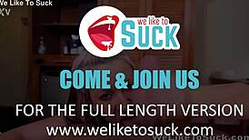 amateur blonde teases licks and sucks cock close-up in lingerie