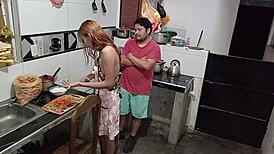 peruvian teen maid skips panties deepthroats boss's cock and wet pussy doggystyle