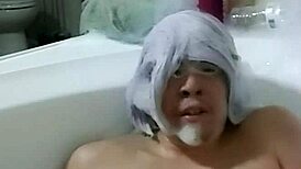 cyno cosplay solo bubble bath costume play fun