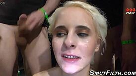 thirsty german sluts guzzling loads in bukkake facial?