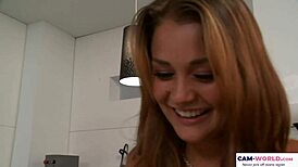 allie haze tests new toy then blows mr pete's cock mid-play babe brunette skinny fun