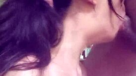 Naughty latina wife bitch deepthroats cock drooling before cum-soaked domination kiss