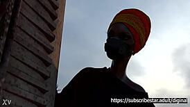 scarlet monster cock thrusts deep inside anna's sexy big ass anal lesbian futanari insertion cumshot