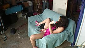 Mrs. Johnson rams toys deep then lures black handyman for wet pussy pounding doggystyle!