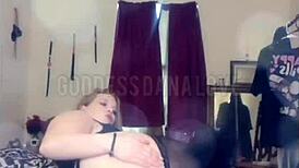 Sexy BBW Milf Goddess Teases Feet in Thigh-High Nylons for Ultimate Ass Worship Session