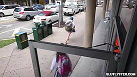 scarlet skies' pink pussy drips as officers andi and mike play