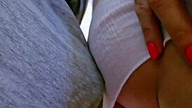 her pussy throbs from stranger's forbidden public grope cum flooding lace panties