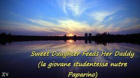 Sweet Stepdaughter Forces Old Man to Eat Food in Humiliating Femdom Spit Fest