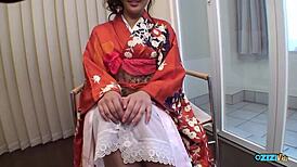 hey this geisha babe flashes her wet cunt then gets fingered hard in pov