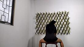 stepmother spreads her huge latina ass wide open in super close-up for your eyes only