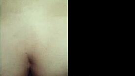 Little latina slut rides cock hard in bedroom till creampie floods her shaved pussy