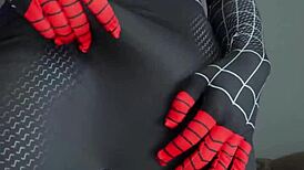 miles morales cosplay jerks huge cock spunking loads everywhere