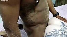 Blonde milf fingers pussy then blows monster black cock outdoors 🍆🌳