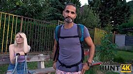 hey tourist pays homeowner to fuck his gf missionary 😈 tattooed blindfolded pickup cuckold