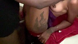 Amateur couple pounds counter wildly creampie floods her juicy pussy part one