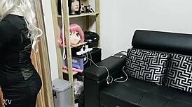 asian in latex catsuit endures outdoor public rubber bondage mummification