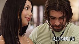 Curvy Brunette Babe Licks And Rides Stepbrother's Cock In Steamy Hospital Doctor Play Session