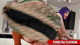 Dee Williams' Huge Tits Bounce as Latina TS Foxxy Pounds Her Kitchen Slut Hole