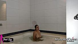 Gym boy pounds redhead raw in motel tub big tits ass anal shower creampie