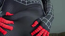 miles morales cosplay jerks huge cock spunking loads everywhere