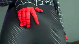 miles morales cosplay jerks huge cock spunking loads everywhere