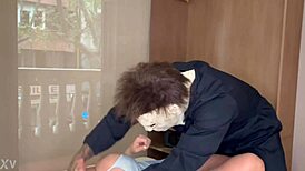 Neighbor sneaks in masked oils up and pounds me hard with her huge tits ass