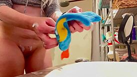 nikki lixxx pov shaves shaved pussy then fingers wet close-up