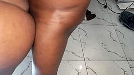 BBW Round Fat Ass Bent Over Stairs for BBC Doggy