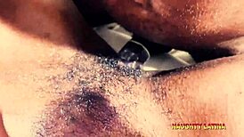 Fucking my naughty ebony roommate doggystyle big black cock creampie closeup