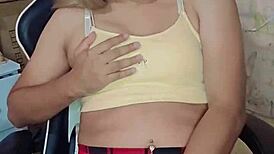 Thick Cum Explodes From Transsexual Mona's Cock