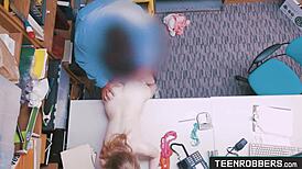dolly leigh caught shoplifting begs for hard teen pussy fuck from burglar cops