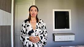 busty mature futanari in lingerie teaches passion