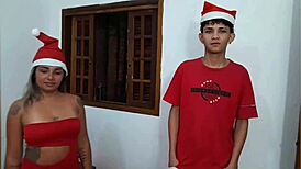 Luara sonza squirts hard on myke brazil's thick cock during see-through natal doggy fuck