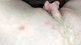 Blonde milf fingers pussy then blows monster black cock outdoors 🍆🌳