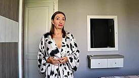 busty mature futanari in lingerie teaches passion