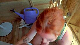 of course i give a hot blowjob right on this construction site moaning loud