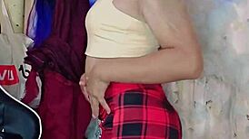 Thick Cum Explodes From Transsexual Mona's Cock