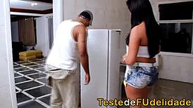 beautiful travesti seduces married man while wife works