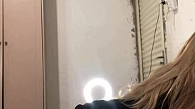 Brunette Fuck Doll's Tight Ass Pounded Deep in Homemade Anal Toy Session While Wife's Away